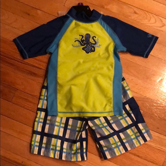 UV Skinz Other - Boys 3pc swim set with octopus plaid print